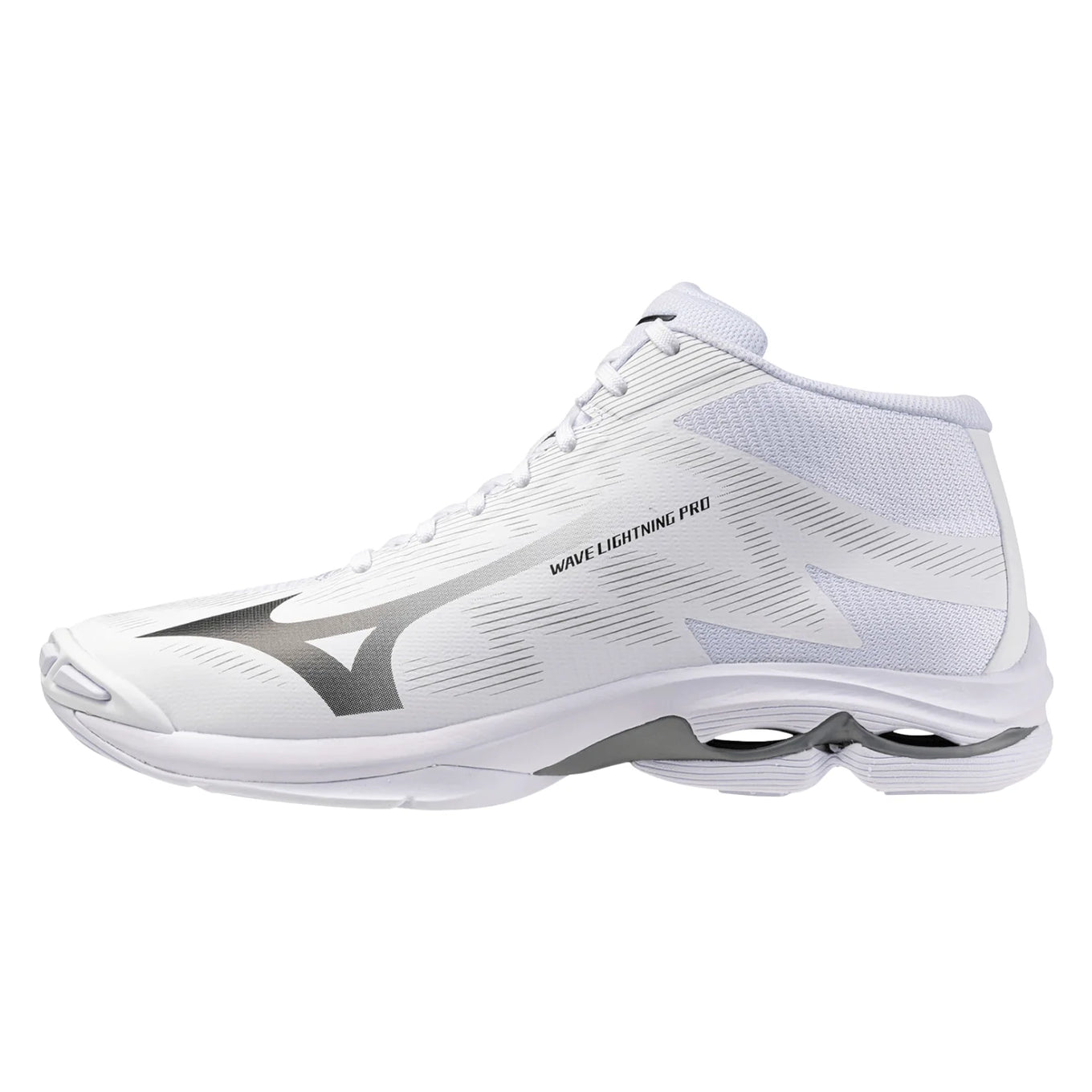 Mizuno - V1GA2665 - WAVE LIGHTNING PRO MID -WHITE/BLACK/ULTIMATE GRAY - unisex copat 2027