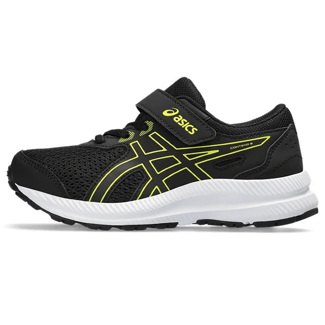 Asics - 1014A258 - CONTEND 8 PS - 009 BLACK/BRIGHT YELLOW - otroški copat 2025
