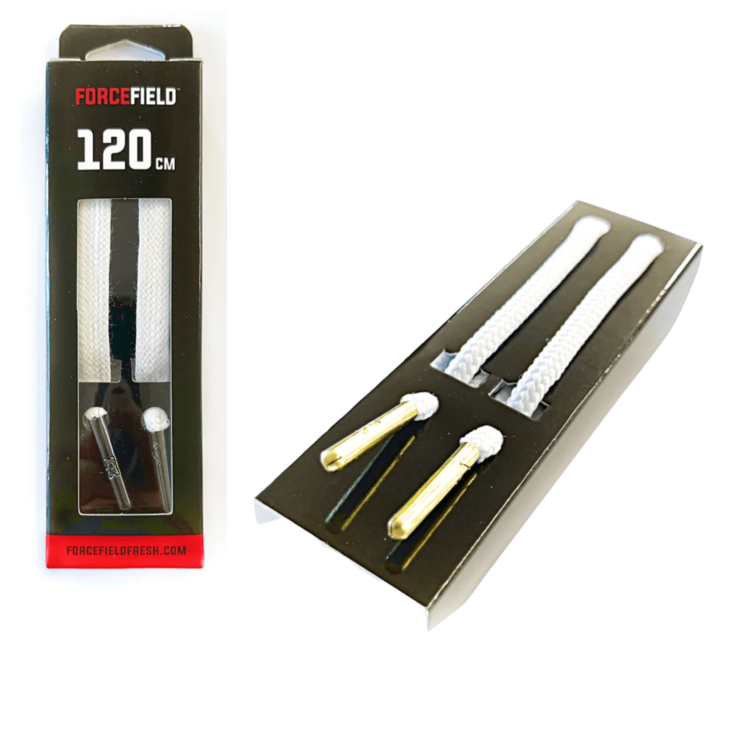 Forcefield Round Laces – okrogle vezalke – bele