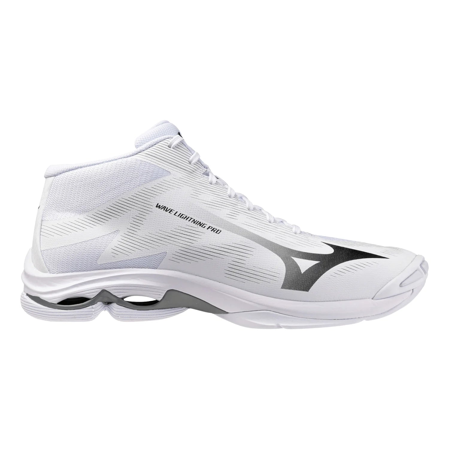 Mizuno - V1GA2665 - WAVE LIGHTNING PRO MID -WHITE/BLACK/ULTIMATE GRAY - unisex copat 2027
