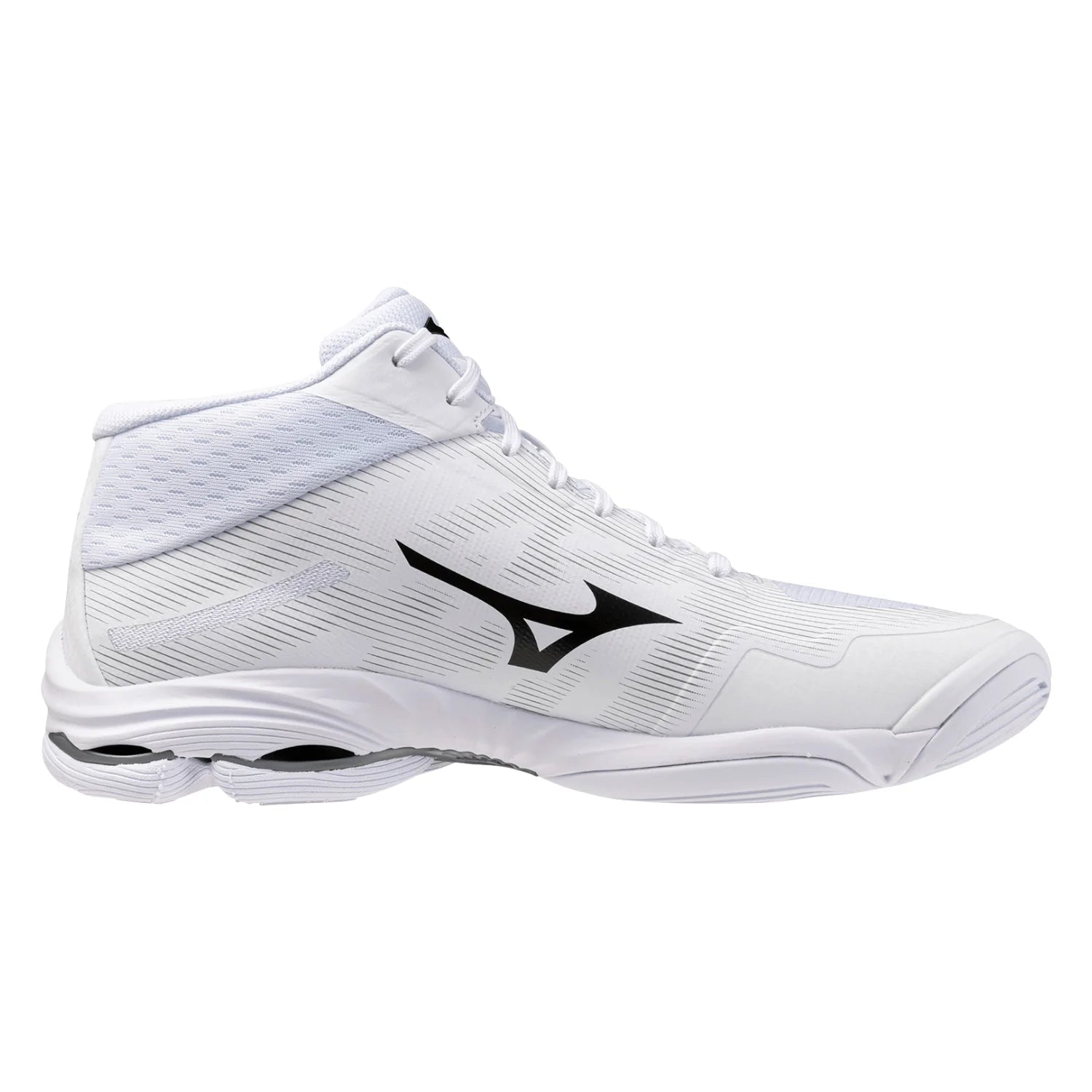 Mizuno - V1GA2665 - WAVE LIGHTNING PRO MID -WHITE/BLACK/ULTIMATE GRAY - unisex copat 2027