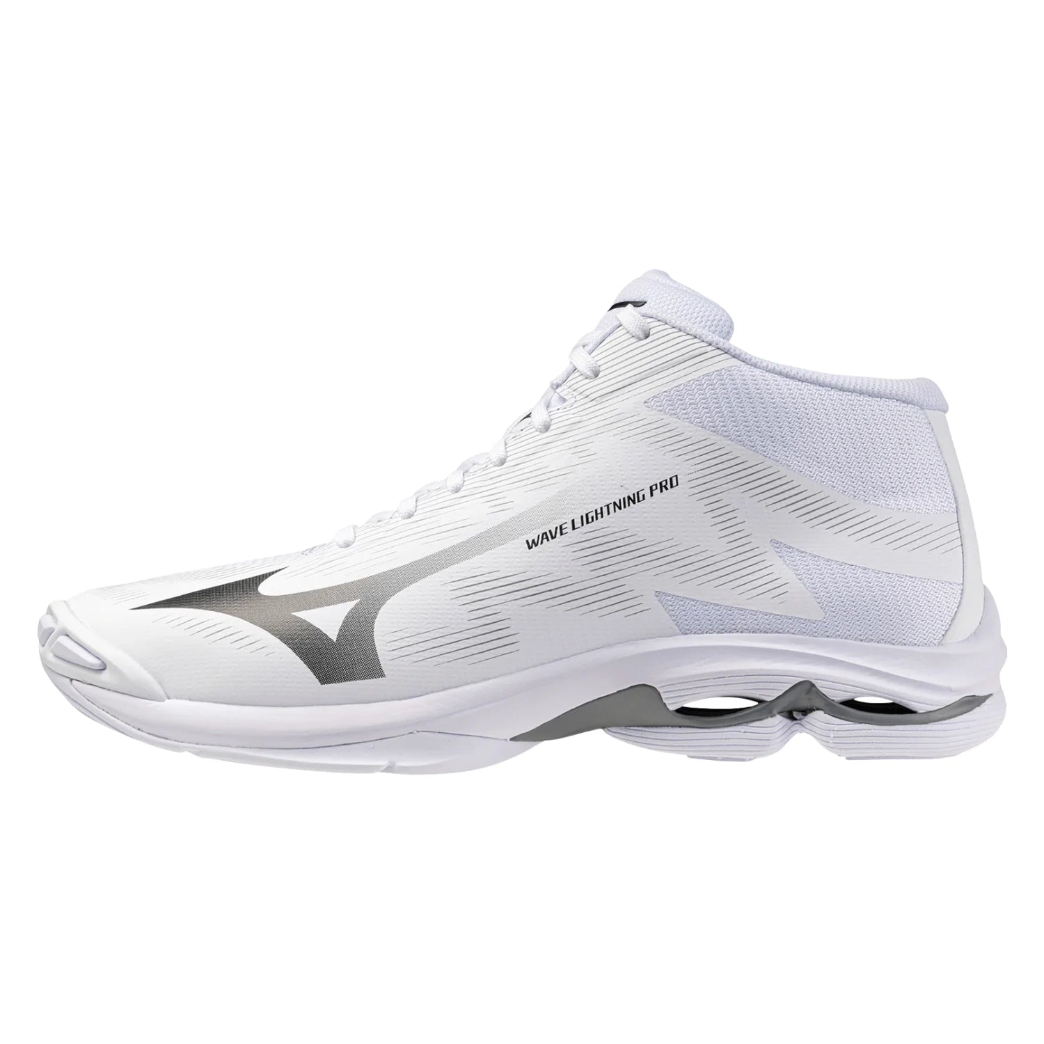 Mizuno - V1GA2665 - WAVE LIGHTNING PRO MID -WHITE/BLACK/ULTIMATE GRAY - unisex copat 2027