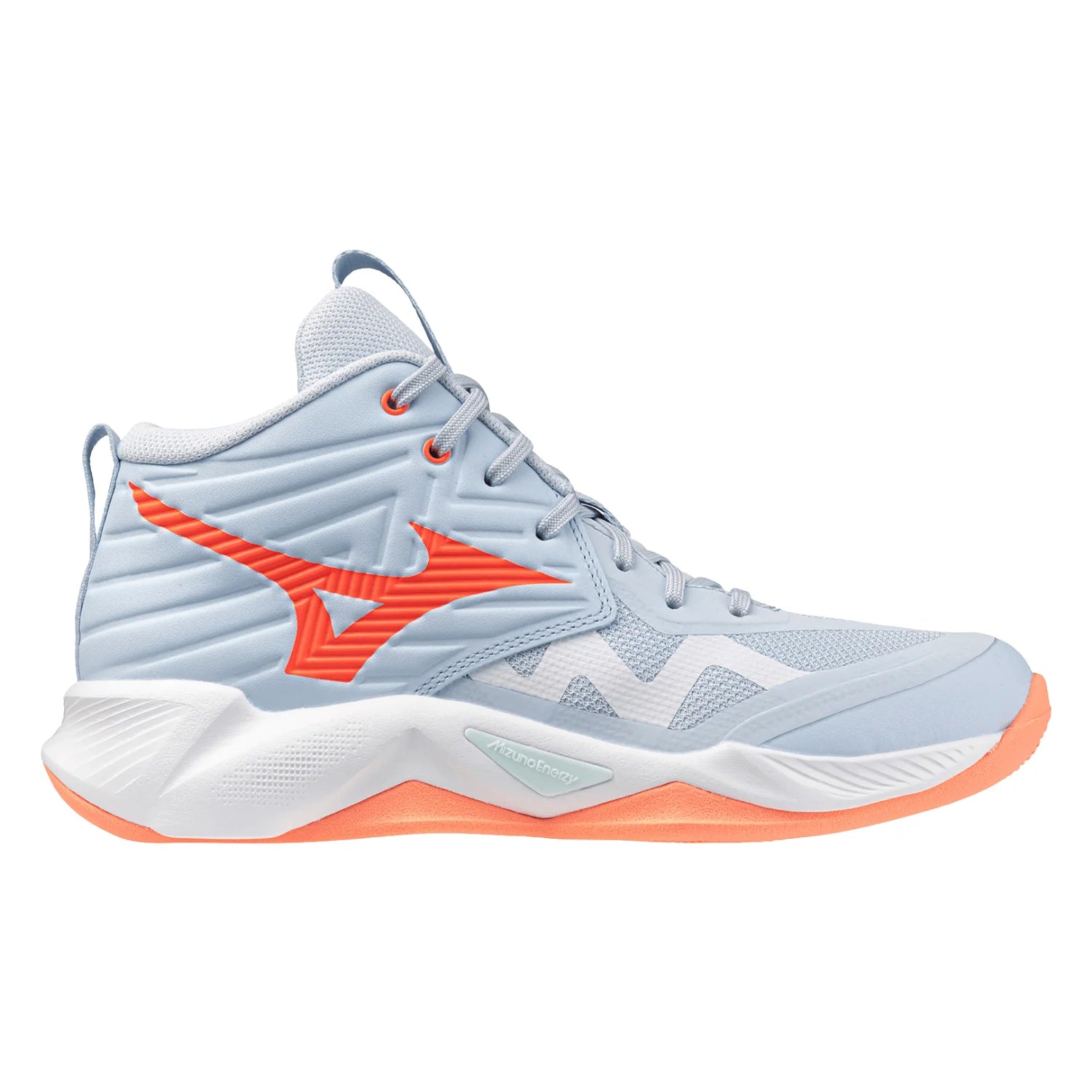 Mizuno - V1GC2545 - WAVE MOMENTUM PRO MID - BLUE FINCH/LAVA ORANGE/FLAMINGO CORAL - ženski copat 2027