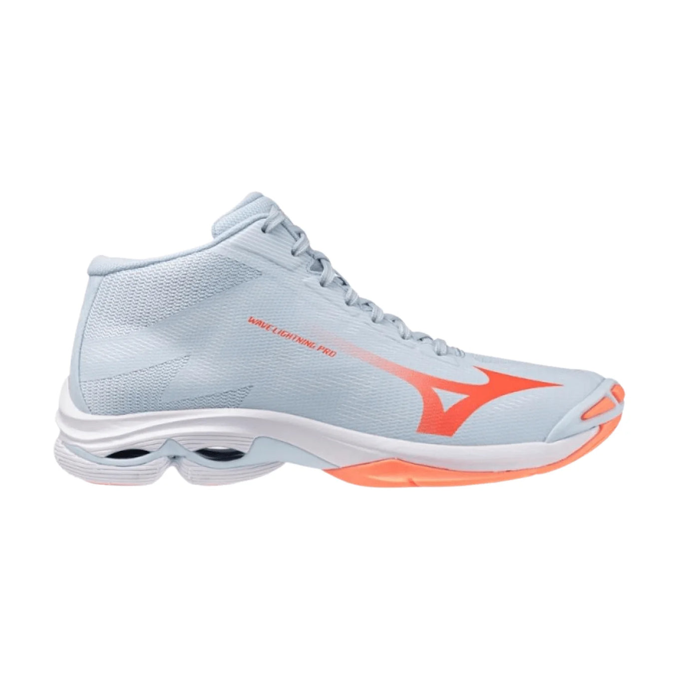Mizuno - V1GC2665 - WAVE LIGHTNING PRO MID - BLUE FINCH/LAVA ORANGE/FLAMINGO CORAL - ženski copat 2027