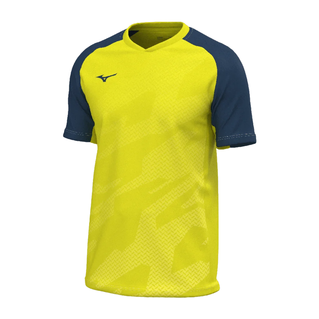 Mizuno – V2EAC510 – Game Shirt Meisaigara (moška majica) – YellowFluo/Navy (fluorescentno rumena/temno modra)