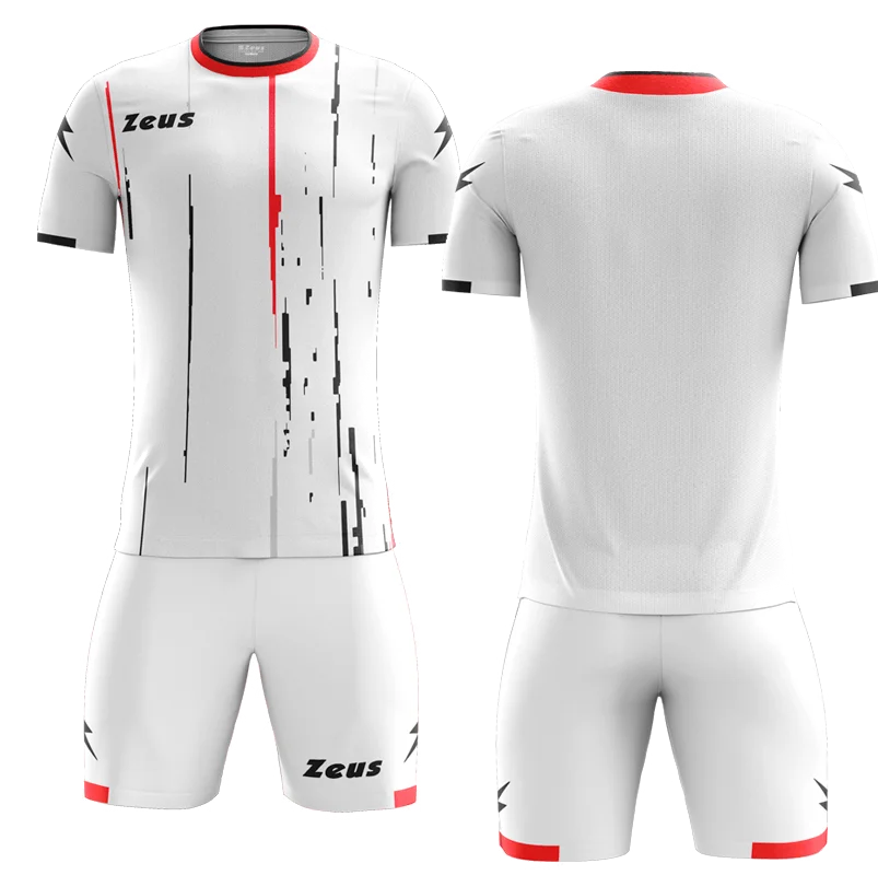 K/BOLTWHIT - Zeus KOMPLET BOLT WHITE - moški dres - Belo - Rdeče - Temno modra