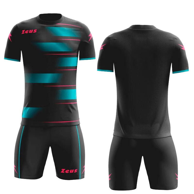 K/KOSMO - Zeus KOMPLET KOSMO - moški dres - Črno modra - Aqua - Fuksia